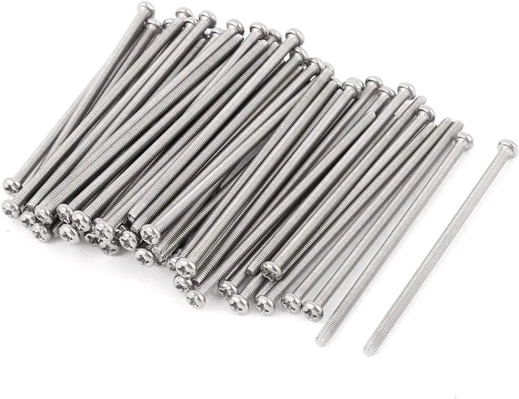 

M3 x 60mm 304 Stainless Steel Phillips Pan Head Screws Bolt 60pcs