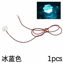 LED Light Building Block - Flashing Round Street Lamp Stripline Light-Emitting Brick (Ice Blue Light)