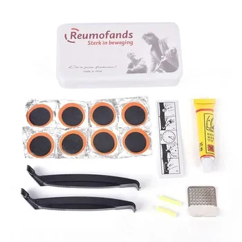 Bicycle Flat Tire Repair Kit Tool Set Portable Tyre Repair Rubber Patch Kit Glue Set Bike Inner Tube Puncture Patch Repair Tool 1