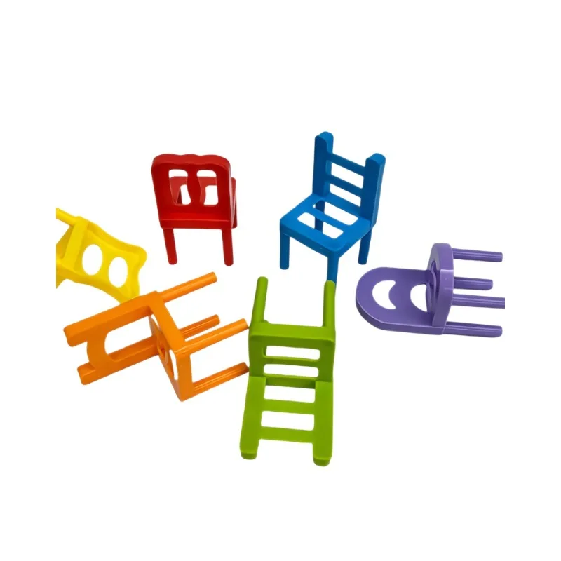 Interactive Building Blocks Stacking Chairs - Stress Reduction and Educational Toy for Parent-Child Gatherings
