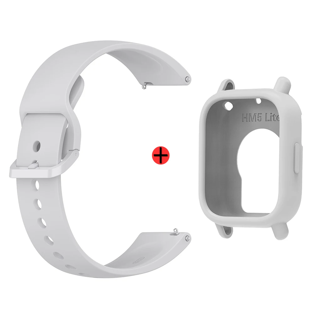 Premium Silicone Adjustable Watch Strap with Case Decoration - Single Color Replacement Wristband