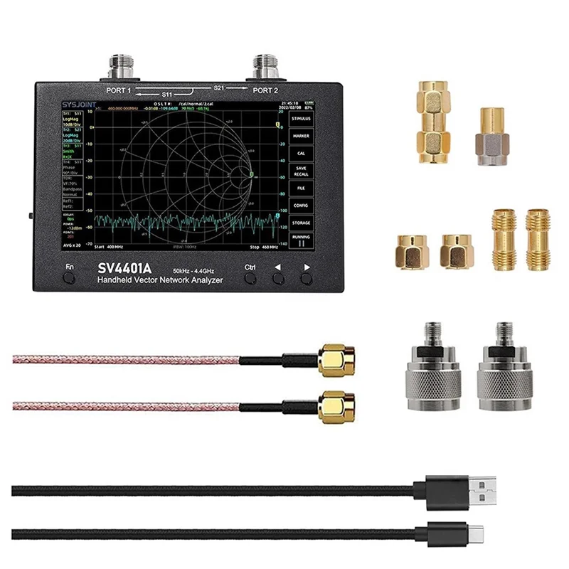 

SV4401A Vector Network Analyzer 7 Inch Touch LCD 50KHz-4.4GHz HF VHF UHF Antenna Analyzer Update From for Nanovna Vna