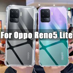 Crystal Clear Shockproof TPU Phone Case - Anti-Scratch Transparent Cover for Oppo Reno5 Lite (Clear)
