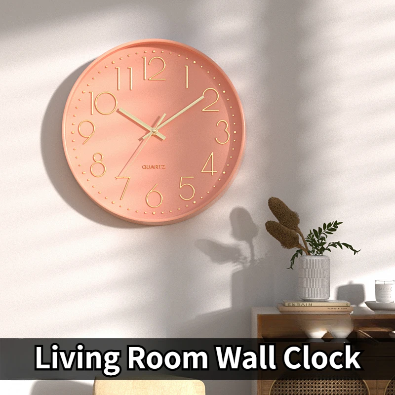 

20cm Nordic Wall Clock Modern Minimalist Round Wall Clock Decorative for Living Room Machinery Quartz Wall Clock Silent Vintage