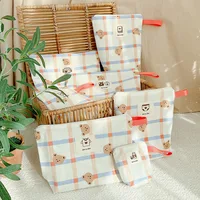 Korean Baby Diaper Bag Canvas Mommy Makeup Bag Canvas Newborn Baby Bottle Bags Travel Stroller Storage Bags 2