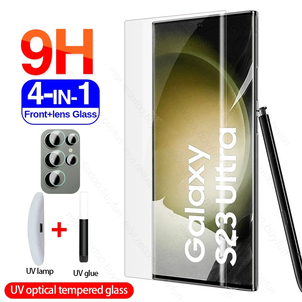 Film de protection d'écran adhésif en verre trempé, liquide UV, pour  Samsung Galaxy S23 Ultra S 23 +, Guatemala, capteur d'empreintes digitales  Anderson - AliExpress