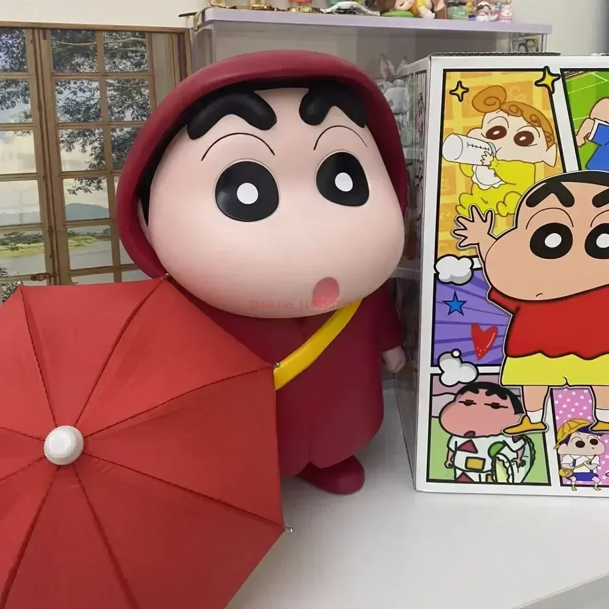 

Crayon Shin-Chan 40 см Большой дождевик фигурка серия модель орнамент Кукла Коллекция украшения Аниме ограниченный подарок на день рождения игрушки