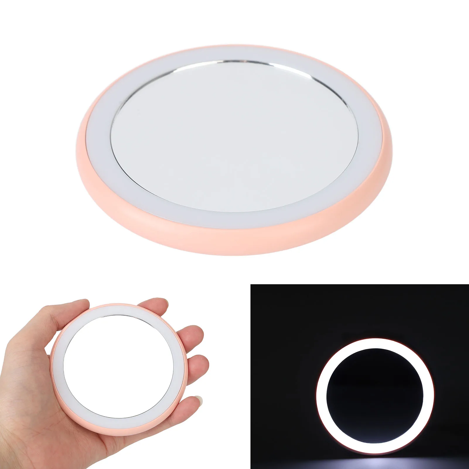 

Compact Makeup Mirror with Light USB Rechargeable LED Round Portable Small Mirror Round Portable Mirror Handheld Makeup Mirror