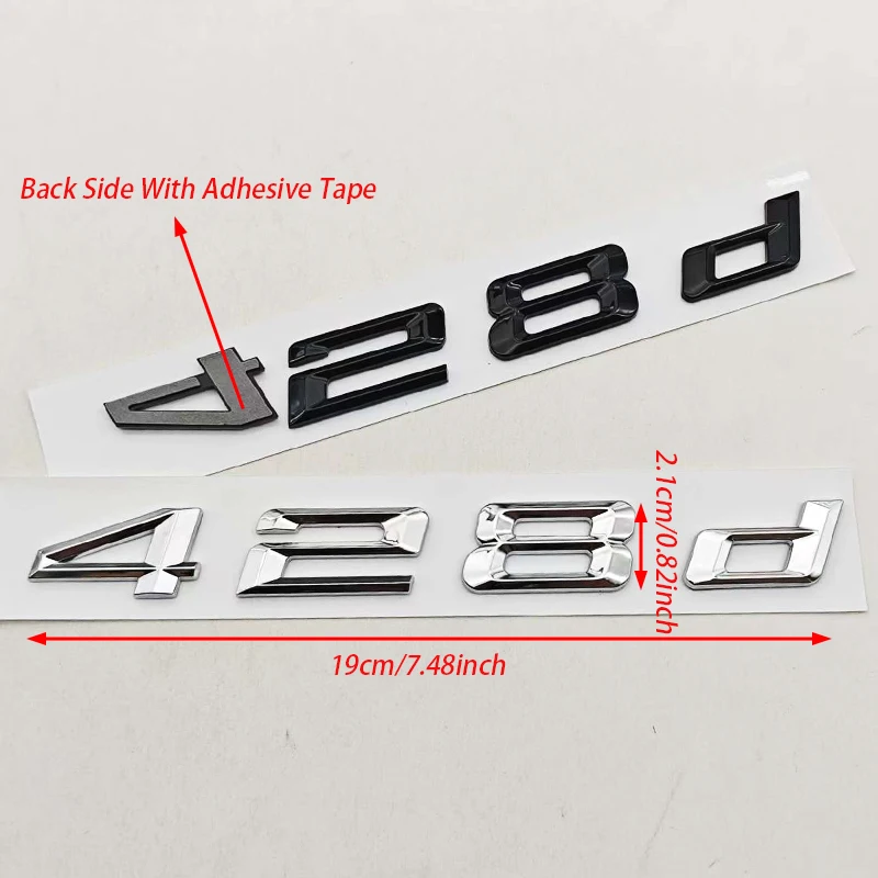 3D ABS 자동차 레터 로고 420d 430d 배지 스티커 리어 트렁크 엠블럼 데칼 BMW 4 시리즈 F32 F33 F36 자동차 마킹 액세서리