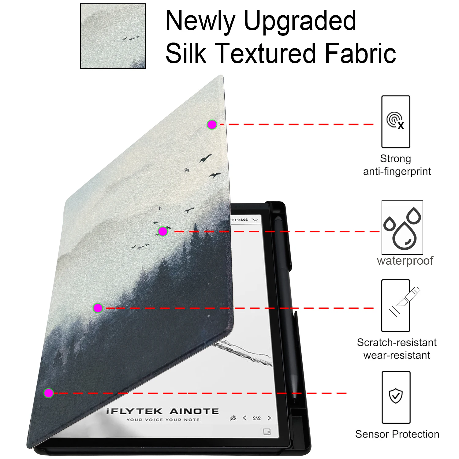 Protective Folio Case for iFLYTEK AINOTE Air 2, Ultra-Thin