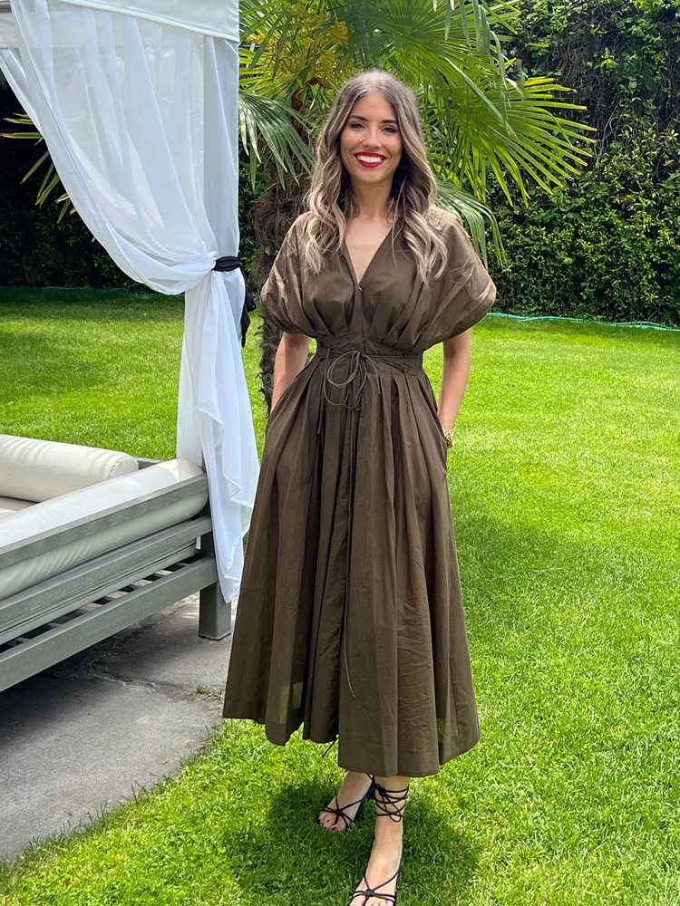 HH الصيف امرأة الدانتيل مطوي واحدة الصدر تصميم ميد...