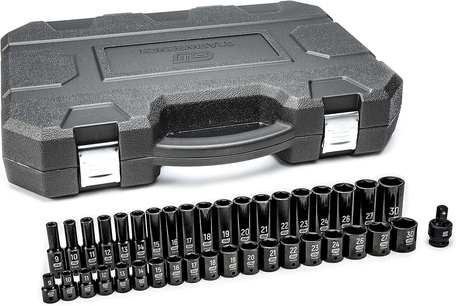 

Piece 1/2inch Drive 6 Point Socket Set, Standard & Deep, Metric - 84948N