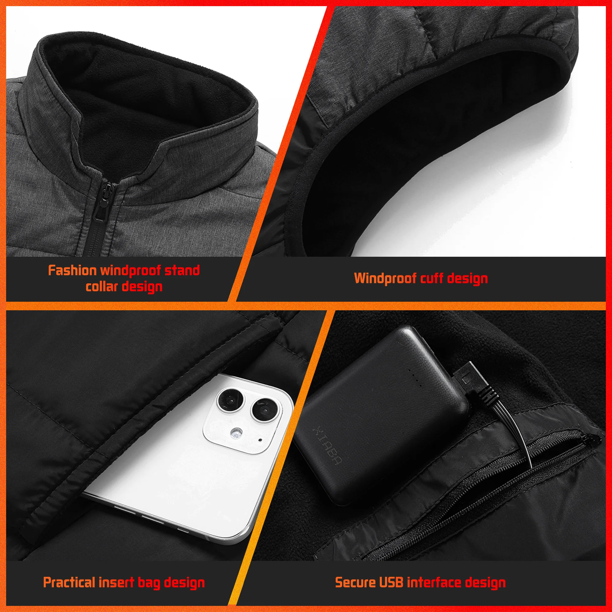 TODWARM Heating Vest Dual control 21Areas Heating Men Women Winter Electric Thermal Clothing Waistcoat For Sports Hiking USB