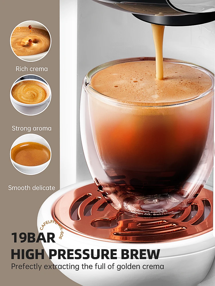 Cafelffe 5 in 1 Capsule Coffee Machine Fit Dolce gusto Nespresso Capsule ESE Pod Ground Coffee K-cup 19Bar Hot/Cold,gift-giving 6