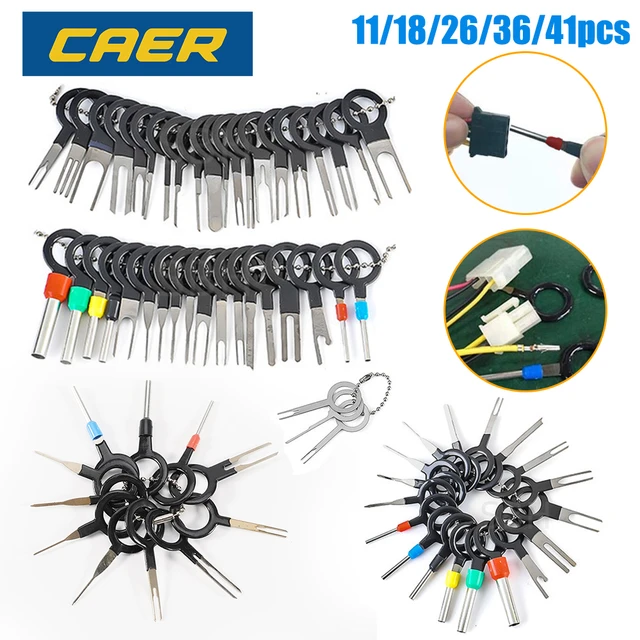 Auto Terminal Entfernung Elektrische Verdrahtung Kabelbaum Crimp Stecker  Pin Extractor Kit Reparatur Hand Werkzeuge Mit 4 stücke Pick Haken set -  AliExpress