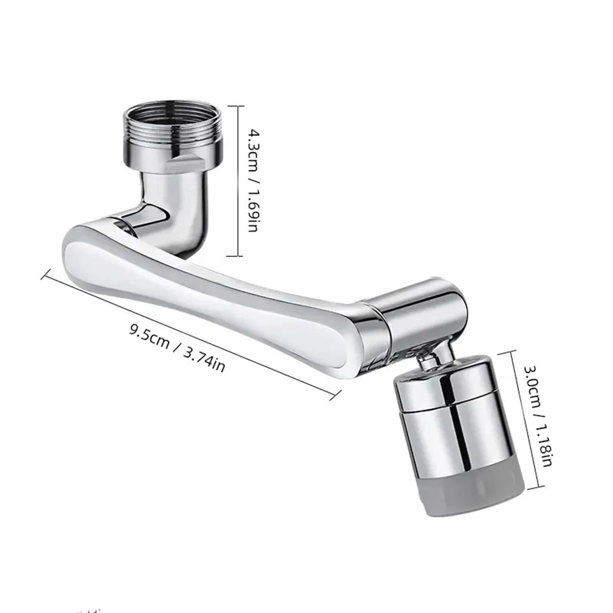 1080&deg; Rotatable Faucet Adapter Sprayer Head Water Tap Nozzle Universal Bathroom Tap Extend Aerator 2 Spray Modes faucet adapter