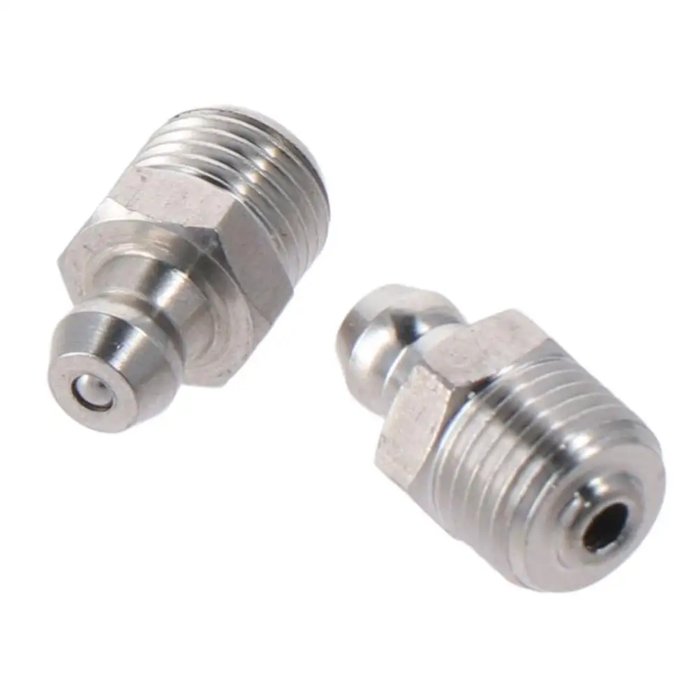 Stainless Steel Straight Grease Fitting M8 x 1mm Thread Silver Hydraulic Grease Nipple M10 x 1mm Thread M6 for stainless steel grease nipple 10pcs