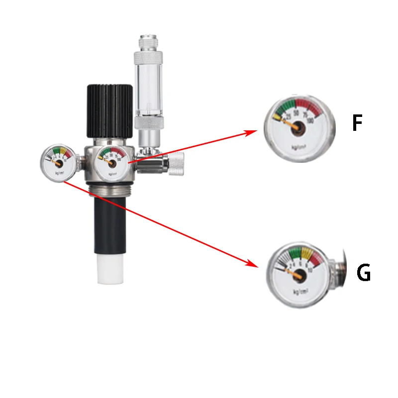 Aquarium Accessories Co2 Accessories ZRDR aquarium CO2 accessories pressure gauge high pressure and low gauge for CO2 regulator generator accessories