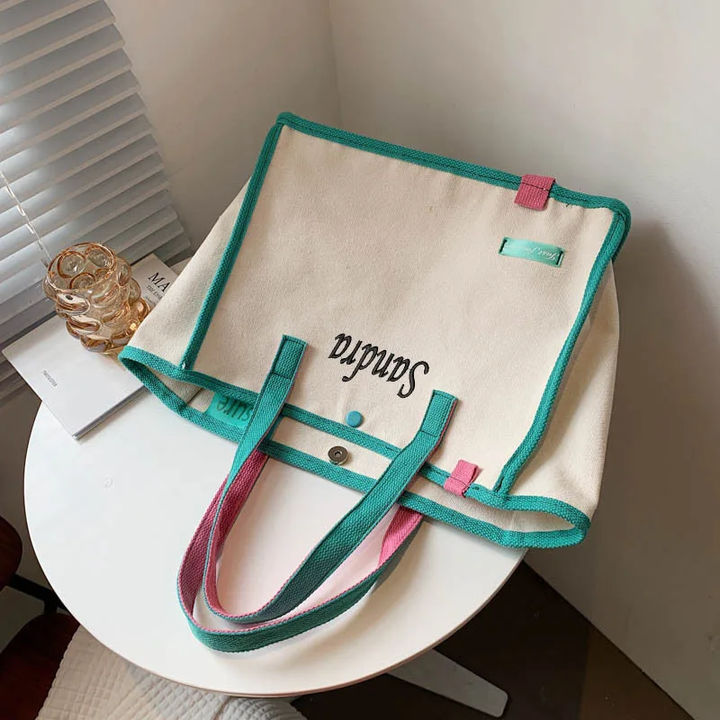 Custom Name Embroidered Canvas Tote Bag Embroidery 