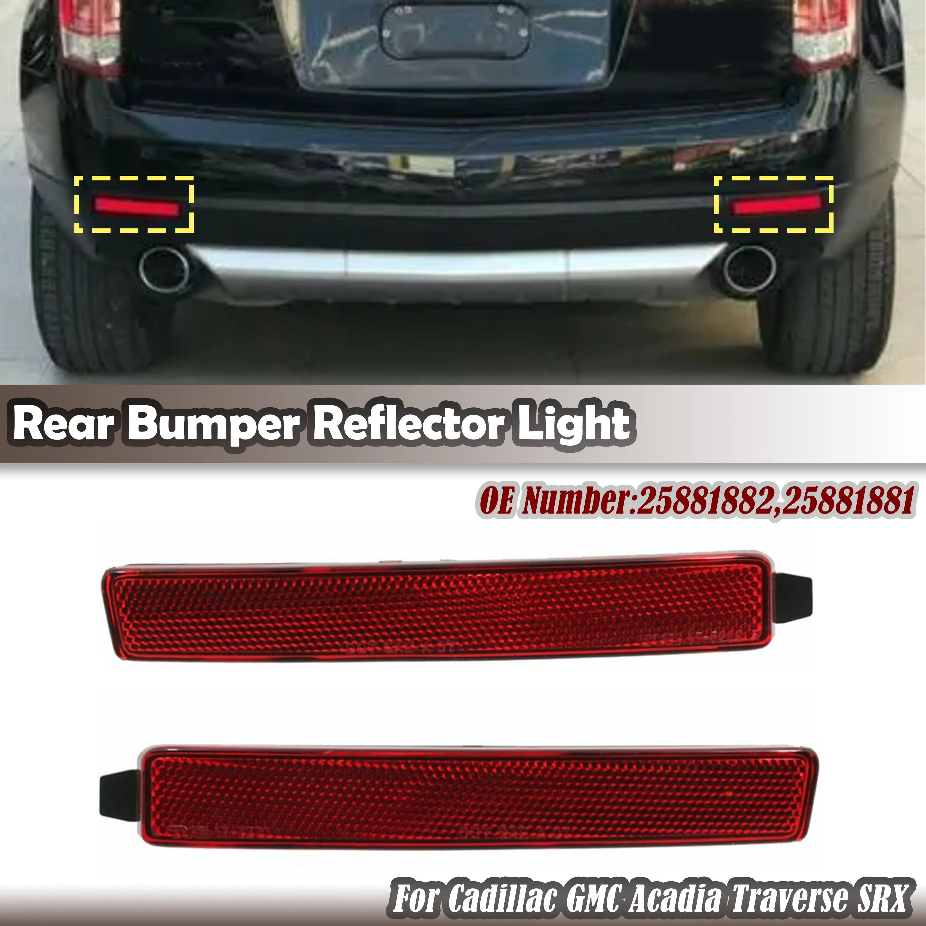 

Rear Bumper Side Reflector Signal Light Lamp For Cadillac SRX GMC Acadia SL SLE 2007-2012