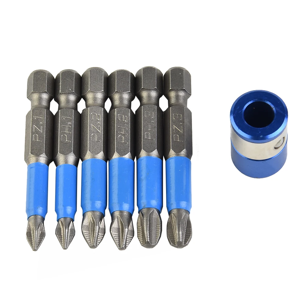 

6pcs Anti Non-slip Screwdriver Bit Set Alloy Steel Screwdriver Magnetic Electric Impact 50mm PH1/PH2/PH3/PZ1/PZ2/PZ3 Hand Tools