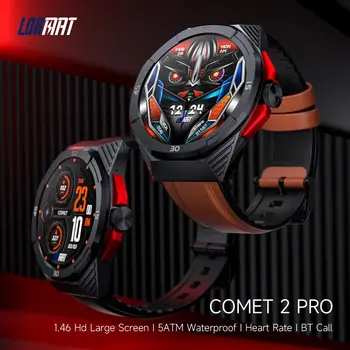 LOKMAT COMET 2 프로 스마트 워치 블루투스 통화 시계, 방수 피트니스 트래커, 심박수 메시지 푸시 스마트워치, 휴대폰용