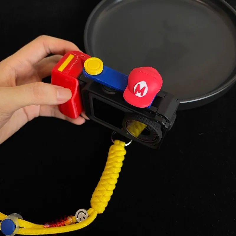 DJI 오즈모 액션 5 프로 스포츠 카메라 고프로 셔터 버튼 핸들 그립 플레이트 액션 3 4용 손목 스트랩