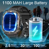 1100mAh Military Outdoor Smart Watch Men 2.01-inch Large Display Compass Sports Watch IP68 Waterproof Bluetooth Call Smartwatch - Image 6