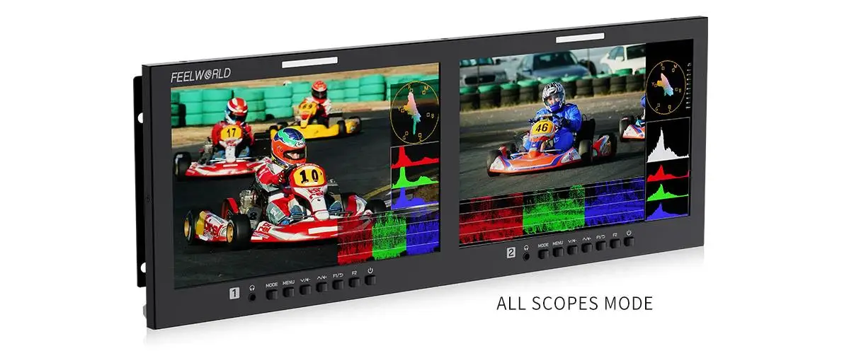 D101 PLUS Dual Screen 10.1"4RU Rackmount Monitor 4K HDMI-Compatible SDI 1920x120