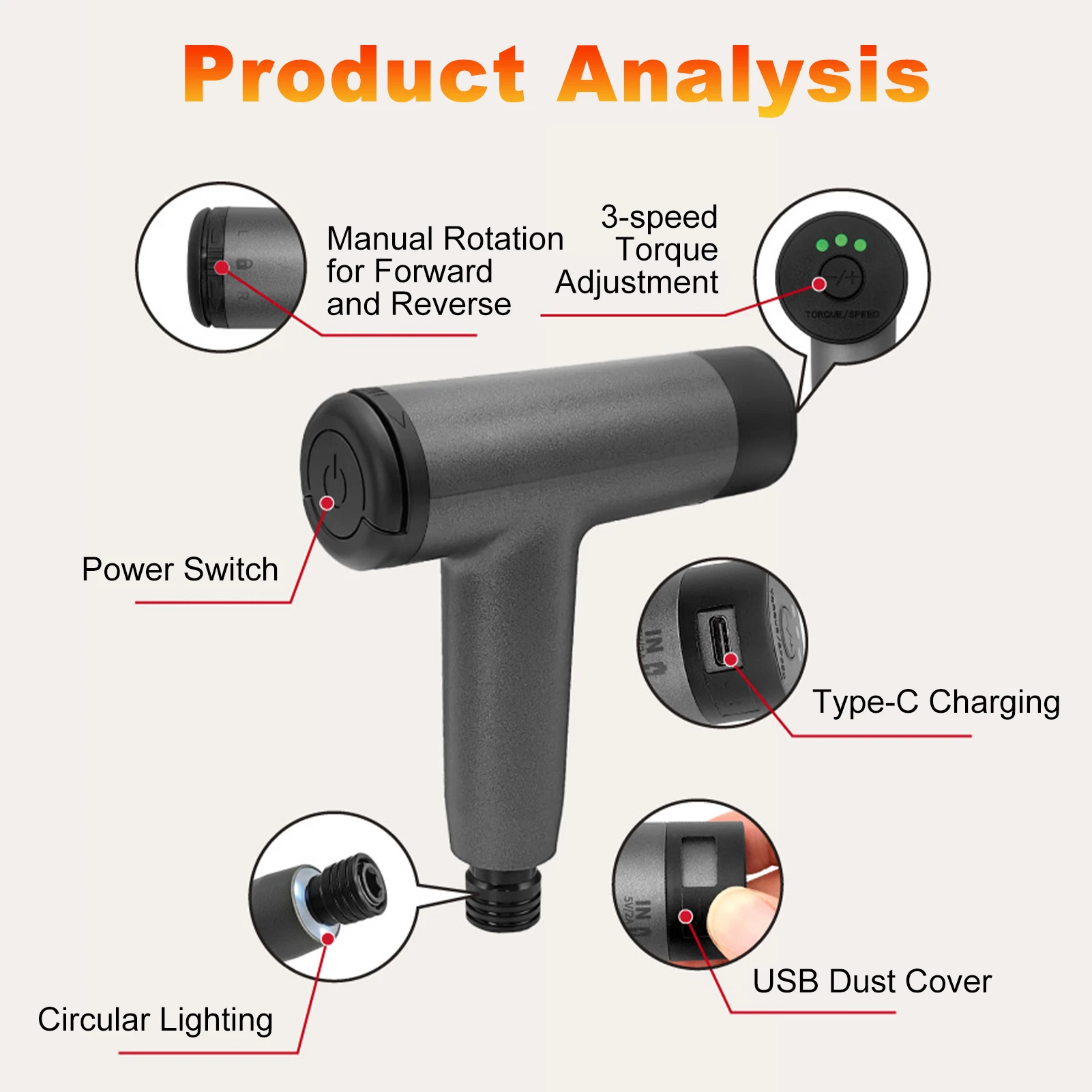 Rechargeable Electric Screwdriver Kit, 3.6V Cordless Screwdriver Set USB-C, 3 Torque Settings, 1500mAh Battery, LED Light for Fu