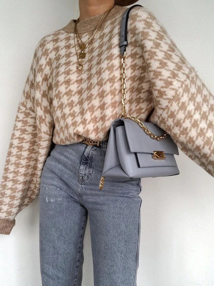 Saodimallsu Maglione Donna Leopardato Oversize, Giacca Casual In Maglia Sherpa, Girocollo, Maniche Lunghe, Colore Bianco