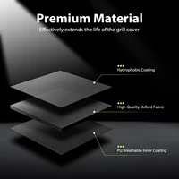 BBQ Cover, Waterproof Oxford Fabric with Reflective Strips, Anti-UV, Windproof & Rip-Proof, for Weber, Brinkmann, Char Broil 2