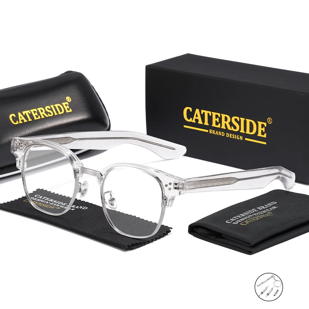 CATERSIDE Unisex-Optikbrille, maßgeschneiderte runde Gläser mit Brechungsindex 1,56, verschreibungspflichtige Brillen, klassische modische Lesebrille – Detail 8