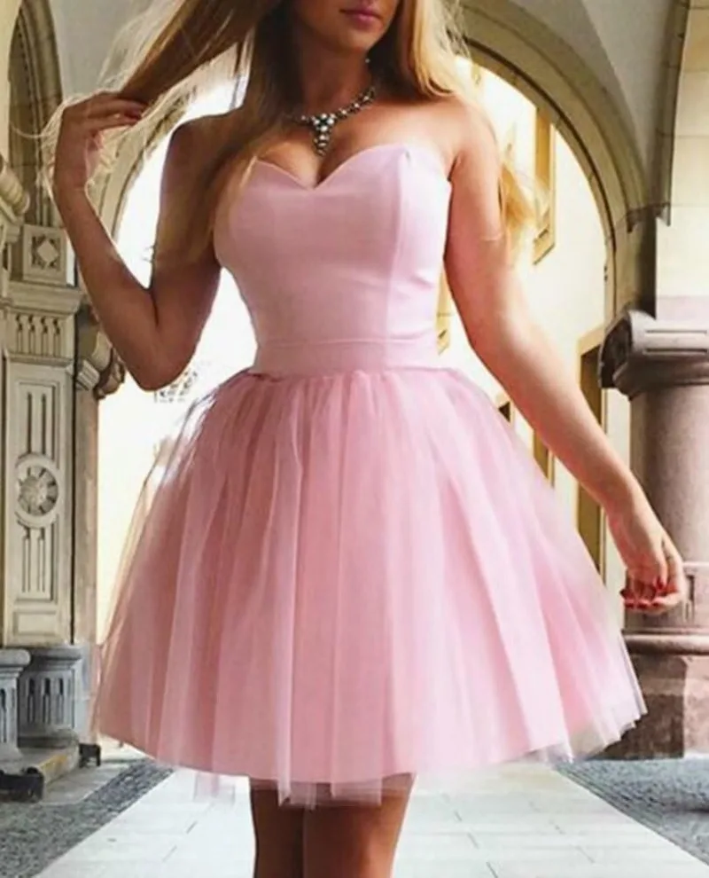 

Strapless Tulle Homecoming Dresses Eens Sweetheart Short Prom Dress Mini Evwning Party Gown A Line 2024 Spring Vestidos Noche