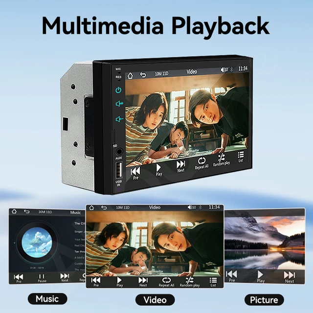 AHOUDY MP5 Multimedia Player 7'' Car Radio 2 Din Mirrorlink FM Bluetooth Backup Camera Navigation 5