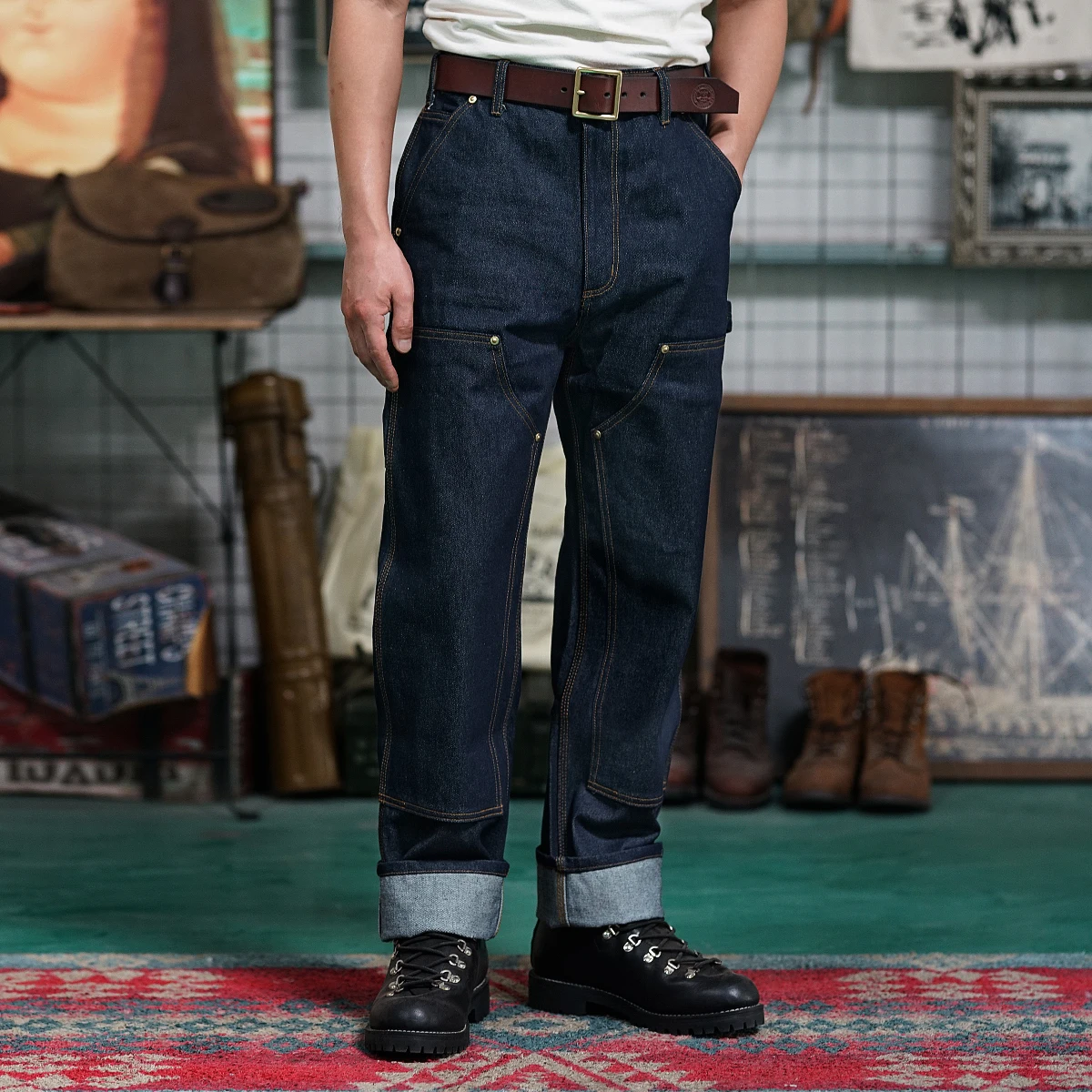 VintameriAmericanvintageRawPulpHeavyDoubleKneeLoggingPants