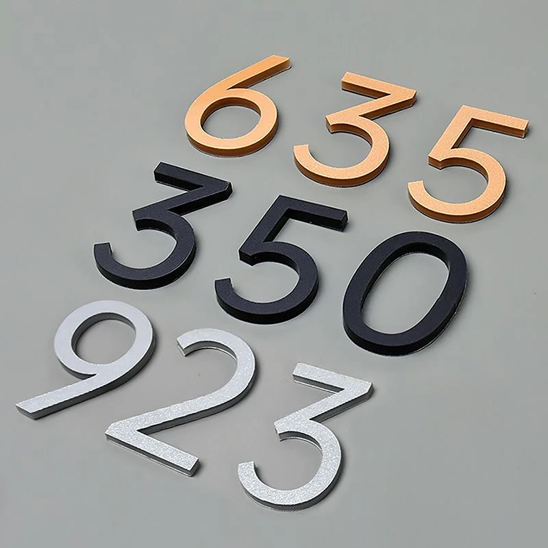 3D Self Adhesive Door Number 0-9 Plaque House Number Door Plate Hotel Mailbox Address Digits Sticker Sign