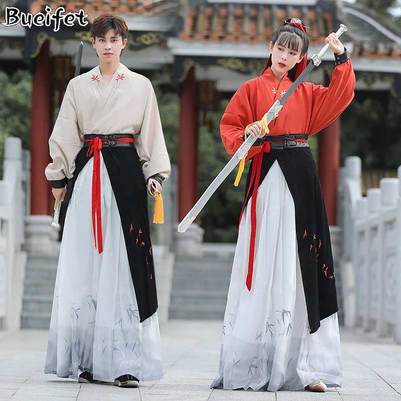 

Chinese Hanfu Men Traditional Ancient Swordsman Gown Robes Cospaly Han Dynasty Couple CP Male Kimono Ethnicstyle Tang Suit