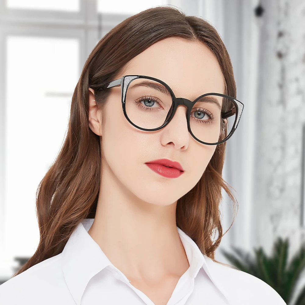 Round Frame Reading Glasses For Women Oversized Optical Eyeglasses