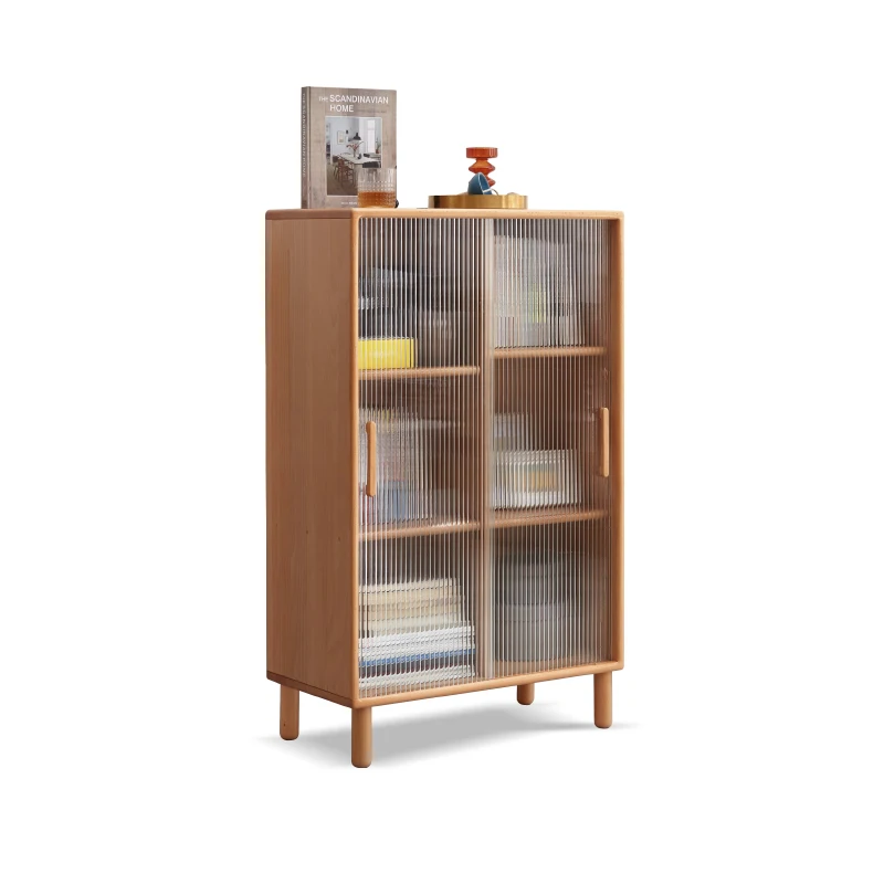 

YY Household Beech Storage Cabinet Nordic Style Living Room Study Storage Cabinet