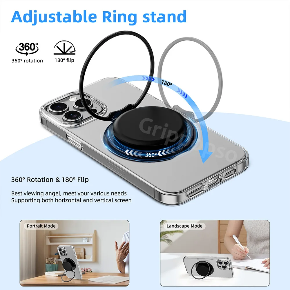 Magnetic Foldable Rotatable Phone Kickstand Grip