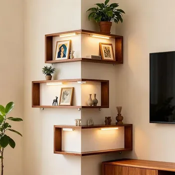 Space-Saving Corner Floating Wall Shelf 2