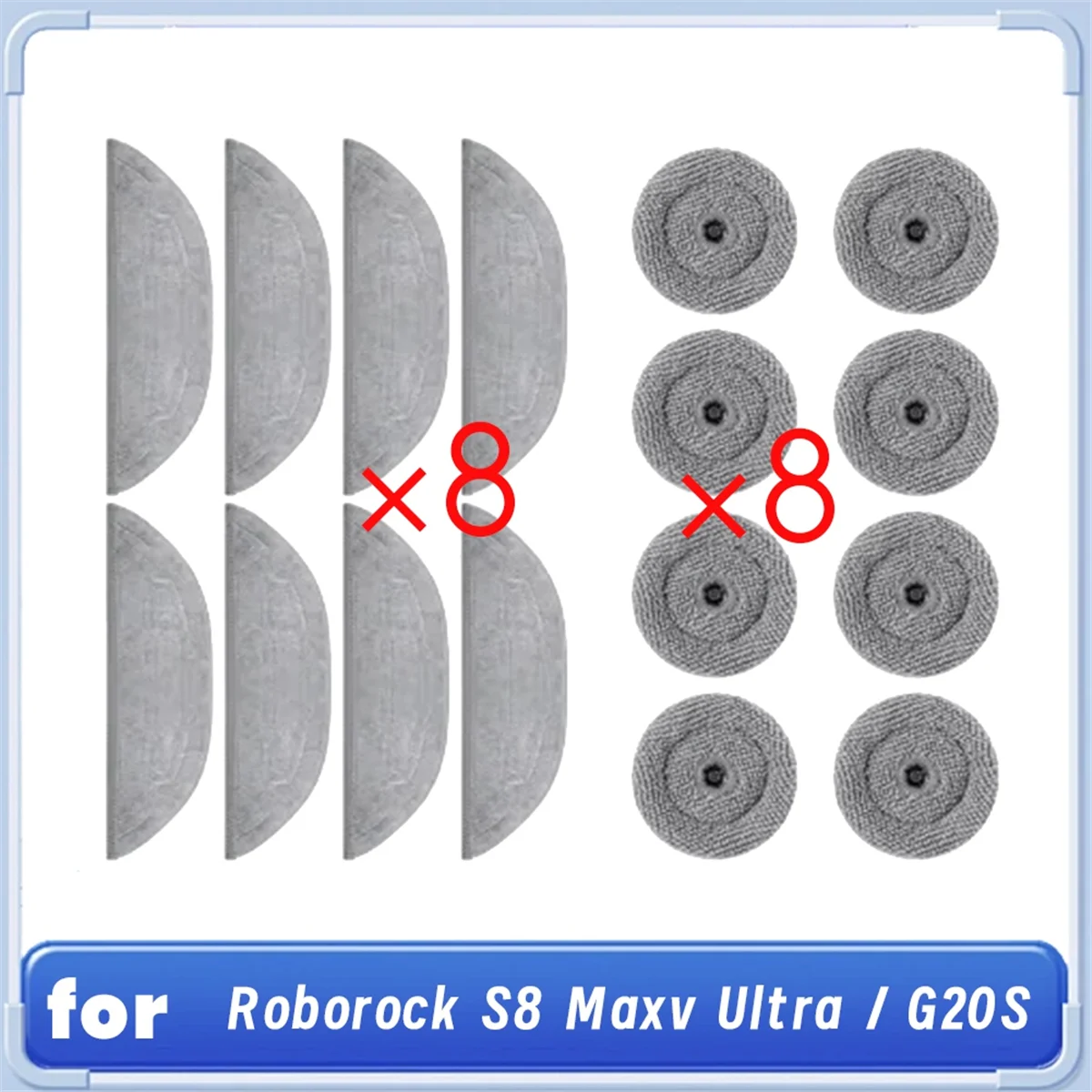 FZFZ 16Pcs Mop Pads Refills for S8 Maxv Ultra/ G20S Robot Vacuum Dual Vibrations Modules Edge Mop Pads