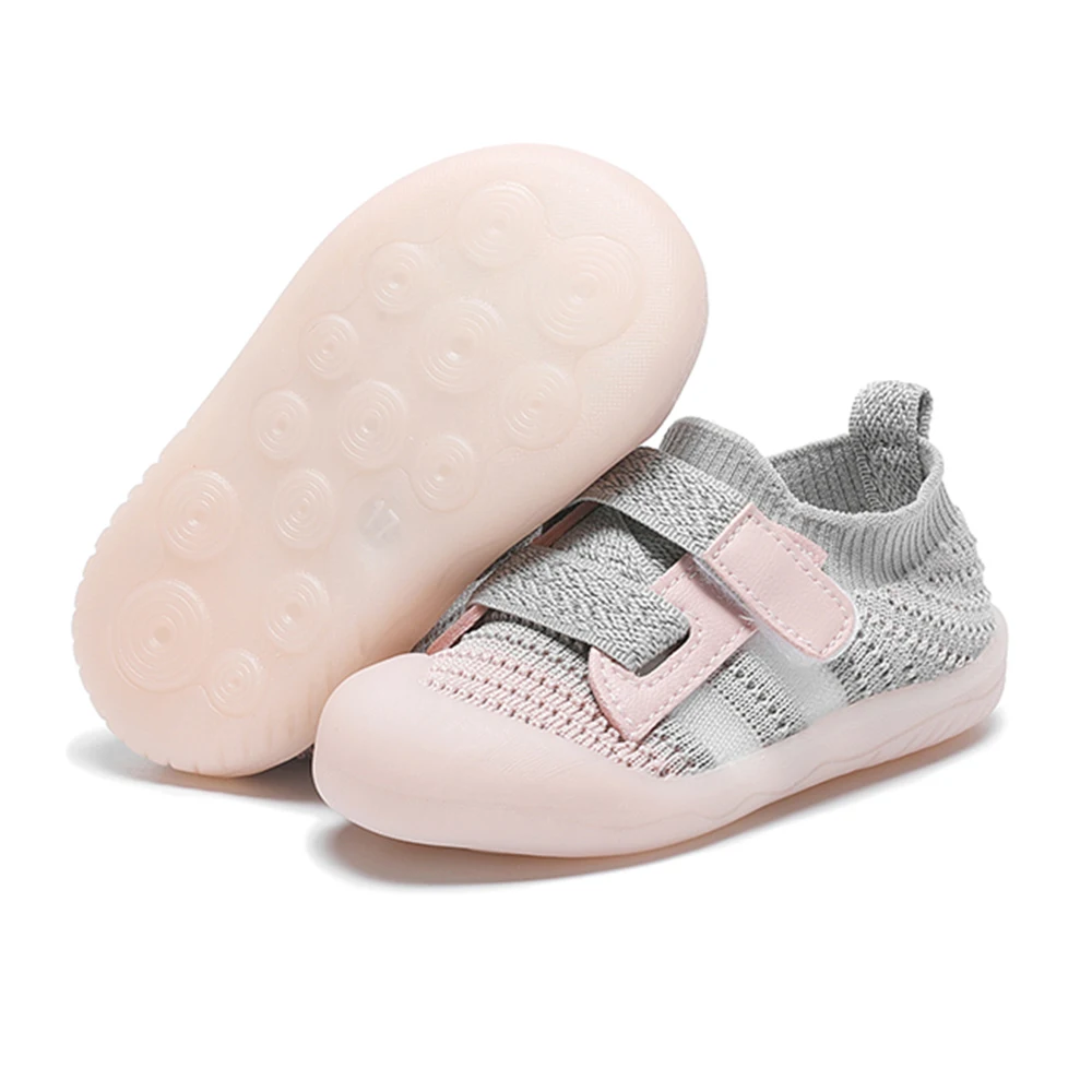 Baby Boys Girls Fashion Breathable Non-slip Knitted Sneakers Rubber-soled  Toddler Outdoor Walking Baby Shoes 2