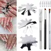 French Cutter For Nails Set, French Tip Cutter Edge Trimmer, Smile Line Acrylic V Cut Nail With Brush 1