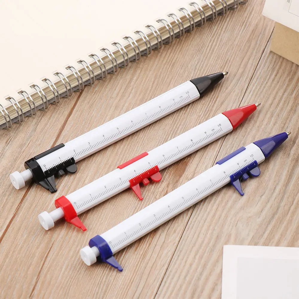 Creative Measuring Vernier Caliper Scale Ruler Ballpoint Pen Pointer Gauge Ruler Multifunction School Office Supplies Gifts 1Pcs