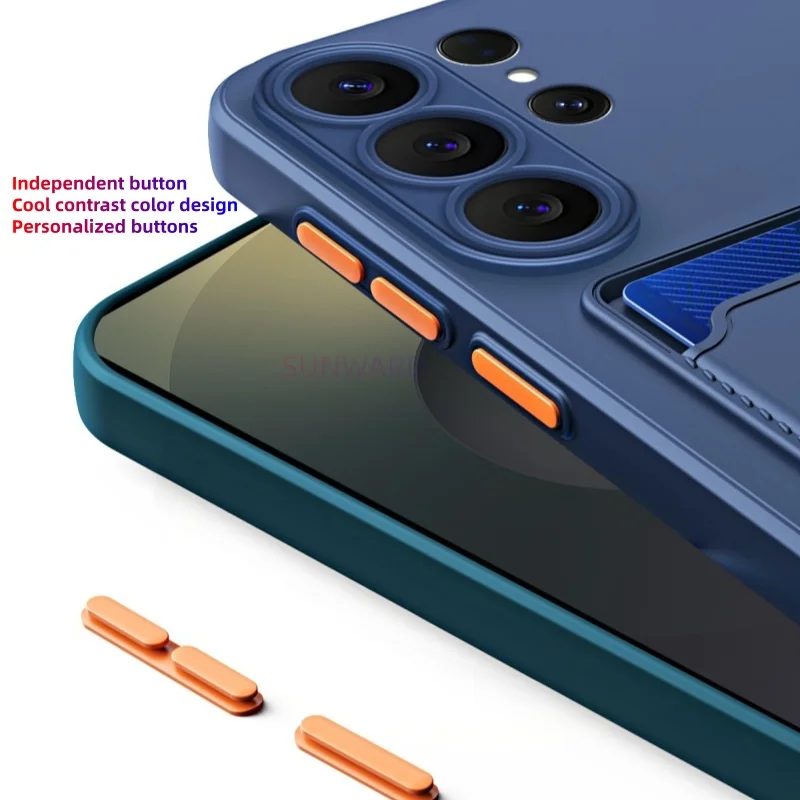 Premium Silicone Phone Case with Luxury Wallet Card Holder Slot
