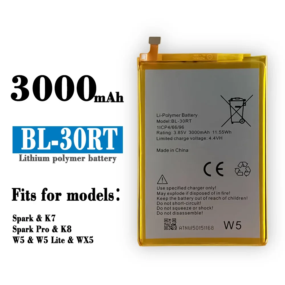 Bl-30Rt Batteria Del Telefono Cellulare Di Alta Qualità Per Tecno W5 Lite W5 K7 K8 Wx5 W5 Lite Bl-30Rt Nuova Batteria Di Ricambio