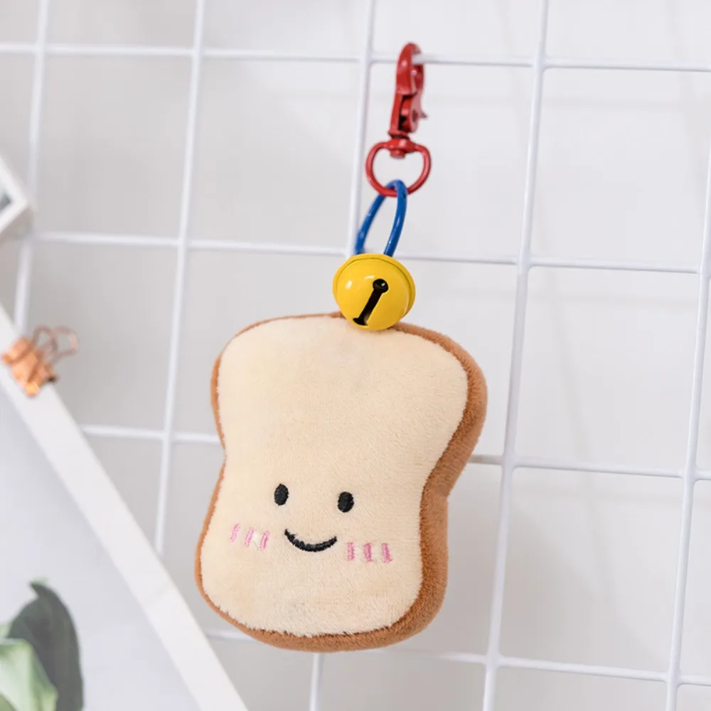 Croissant Plush Bread Pendant Creative Toast with Bell Squeaky Dog Toy Bite-resistant Interactive Plush Chew Toy Girl 5