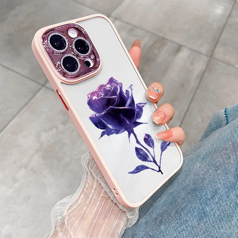 Фото Прозрачный чехол для iPhone 15 14Plus 13 12 11Pro Max XS XR с блестящим объективом №2